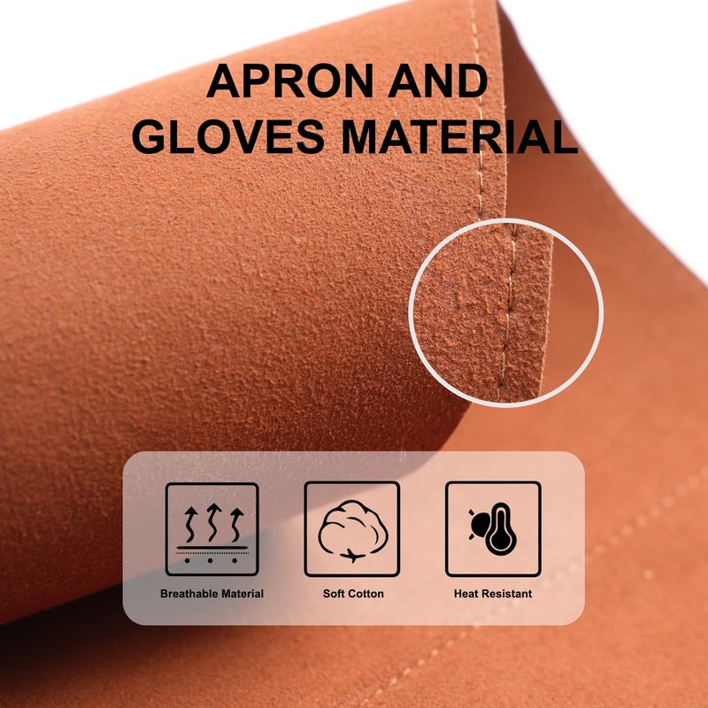 migbloom Store Leather Welding Apron with 10 Tool Pockets, Heat and Flame Resistant Aprons with Welding Gloves, Heavy Duty Durable Working Shop Apron, Waterproof, Adjustable M to XXXL - Image 5